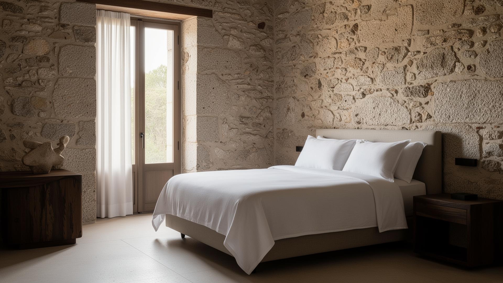 Restored stone suite at Quinta da Cancela